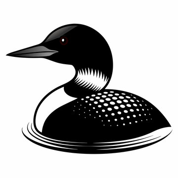 recommend clip art:  Common Loon outline vector artwork illustration