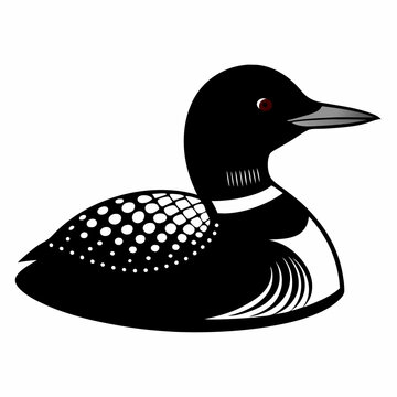 recommend clip art:  Common Loon outline vector artwork illustration