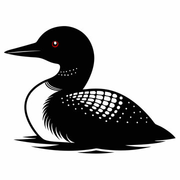 recommend clip art:  Common Loon outline vector artwork illustration