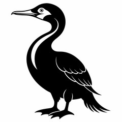 Cormorant  outline vector silhouette illustration svg file