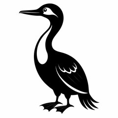 Cormorant  outline vector silhouette illustration svg file