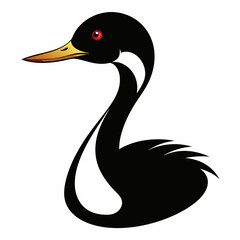 Fototapeta premium Eared Grebe animal vector illustration svg file