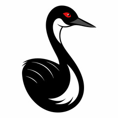 Eared Grebe animal  vector illustration svg file