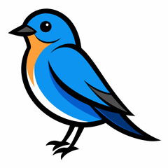 Eastern Bluebird vector  illustration svg file
