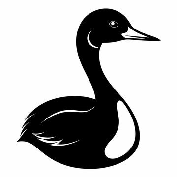 recommend clip art: Eared Grebe animal  vector illustration svg file