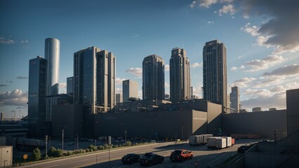 Fototapeta premium Futuristic logistics center with advanced technology