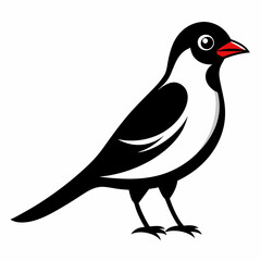 Solid black outline Flycatcher animal vector svg