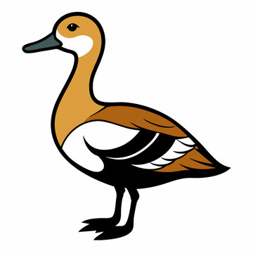 recommend clip art: Solid black outline Fulvous Whistling Duck animal vector svg