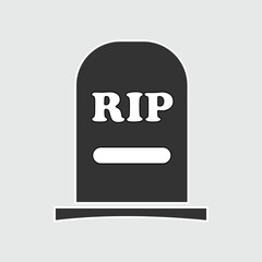 tombstone or gravestone with RIP  Rest in Peace for the dead flat vector icon for games and websites. Simple flat modern design. Vector illustration. Eps file 45.