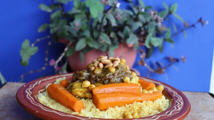 Moroccan Couscous with Vegetables and Chickpeas