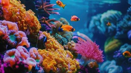 Naklejka premium Fish Swimming in Aquarium