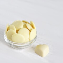 Cacao Butter Drops Isolated on White