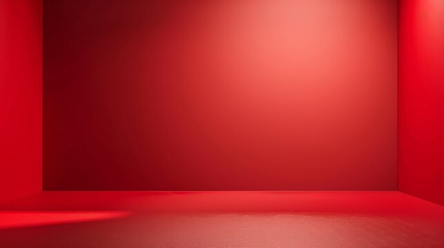 Red Empty Room Background - Generative AI