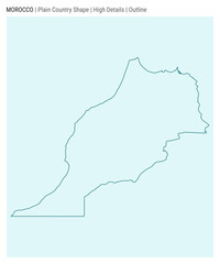 Morocco plain country map. High Details. Outline style. Shape of Morocco. Vector illustration.