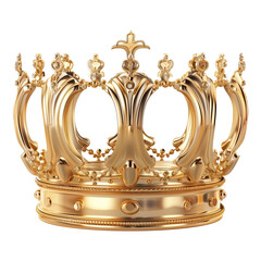 Golden crown on transparent background
