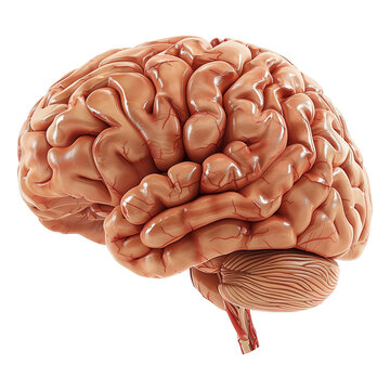 Human brain on transparent background