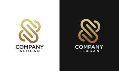 Letter S logo collection initial logo inspiration creative concept with gold gradient color
