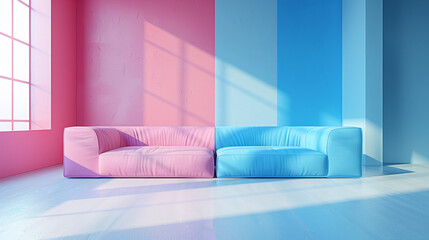 chair in soft pastel colors