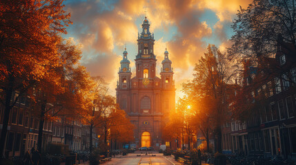 Capture the grandeur of Amsterdam, Netherlands created with Generative AI technology