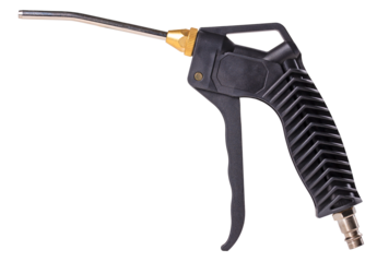 Air blowing gun in a car workshop. Isolated background.