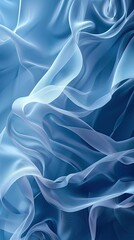 Obraz premium Abstract pastel blue wavy pattern, smooth flowing lines creating a mesmerizing design, minimalistic and soothing, perfect for modern backgrounds
