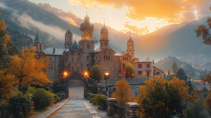 andorra in the alps as beautiful scene created with Generative AI technology