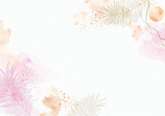 palm leaves vector shape with splash painting background