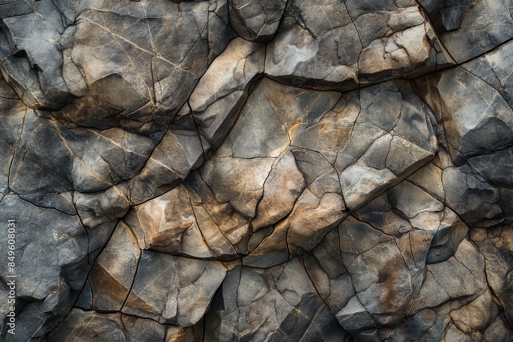 Poster rock texture, showcasing the intricate patterns and colors in an outdoor setting. the rocks have rou