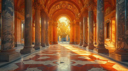 Obraz premium Capture the grandeur of Barcelona, Spain created with Generative AI technology