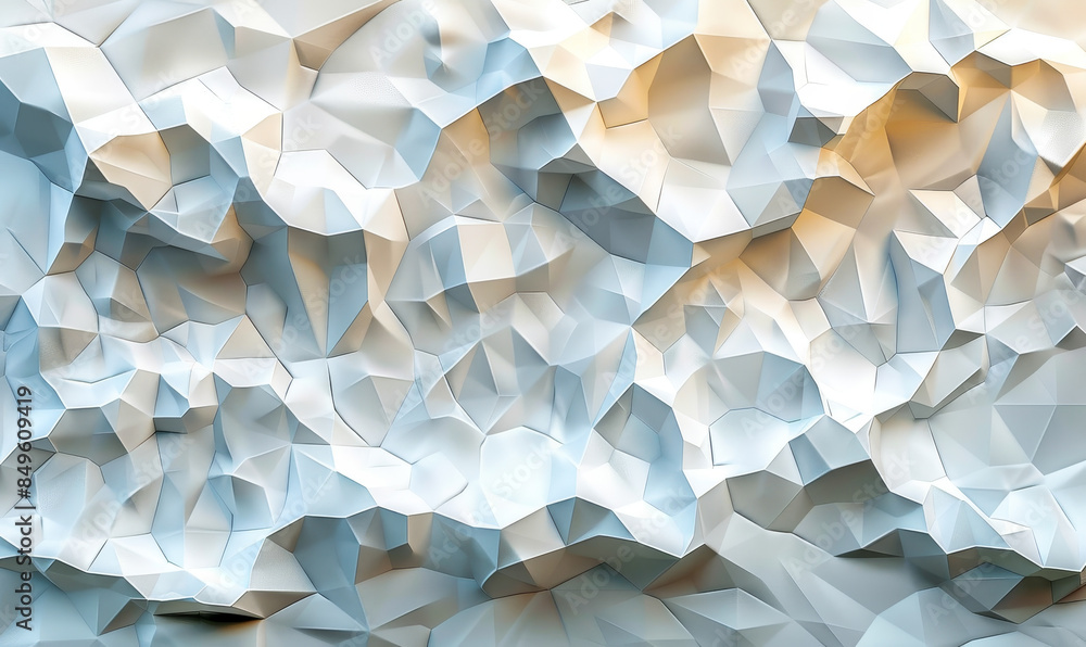 Poster abstract white polygonal textured background with geometric shapes, modern design, 3d rendering for 