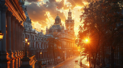 Fototapeta premium Capture the grandeur of Brussels, Belgium created with Generative AI technology