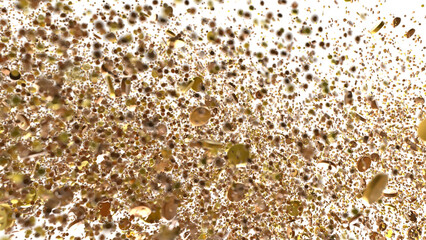 Sparkling Jubilation: Breathtaking 3D Illustration of Sparkling gold Confetti Celebration