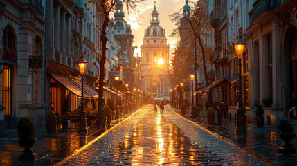 Naklejka premium Capture the grandeur of Brussels, Belgium created with Generative AI technology
