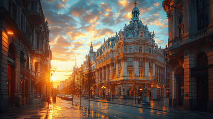 Fototapeta premium Capture the grandeur of Brussels, Belgium created with Generative AI technology