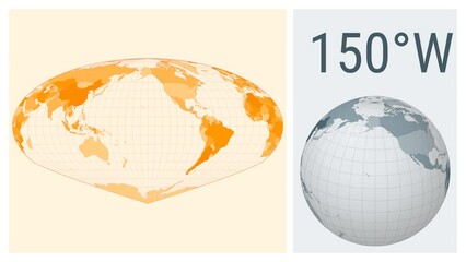 World Map Animation. Allen K. Philbrick Sinu-Mollweide projection. Colored countries style. Animated world map in Sinu-Mollweide projection.