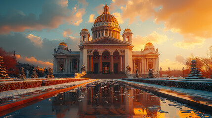 Fototapeta premium Capture the grandeur of Bucharest, Romania created with Generative AI technology