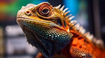 Fototapeta premium a close up of a lizard with a blurry background