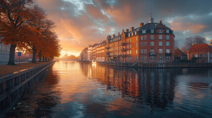 Obraz premium Capture the grandeur of Copenhagen, Denmark created with Generative AI technology