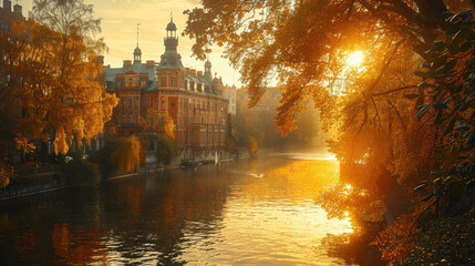 Capture the grandeur of Copenhagen, Denmark created with Generative AI technology