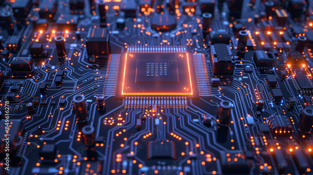 Aufkleber The motherboard's powerful cpu radiates advanced technology and computing power in a stunning display
