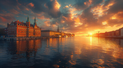 Fototapeta premium Capture the grandeur of Copenhagen, Denmark created with Generative AI technology