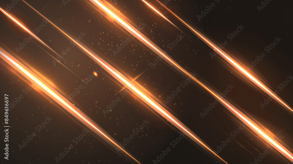 Poster diagonal light streaks on dark background convey a sense of speed and energy