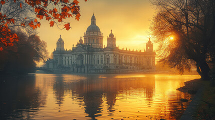 Obraz premium Capture the grandeur of Dublin, Ireland created with Generative AI technology