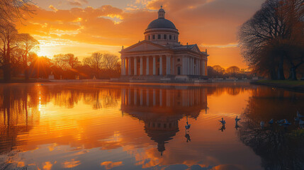 Obraz premium Capture the grandeur of Dublin, Ireland created with Generative AI technology