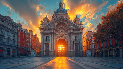 Fototapeta premium Capture the grandeur of Dublin, Ireland created with Generative AI technology