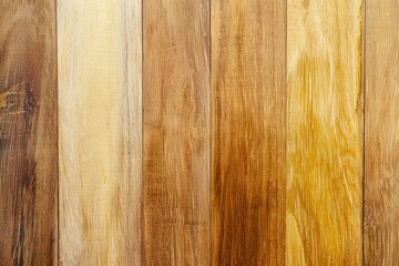 Naklejka premium Textured background is formed by several vertical wooden planks, each with its own unique grain and color variations. The warm tones and natural patterns create a rustic and inviting aesthetic