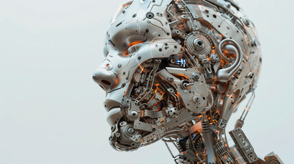 portrait of an artificial intelligence technology generative ai simulation 4k