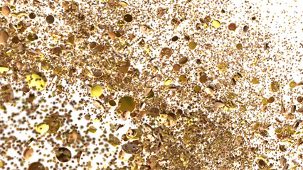 Sparkling Jubilation: Breathtaking 3D Illustration of Sparkling gold Confetti Celebration