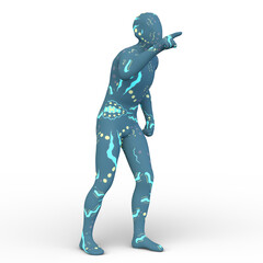 ポーズをとる男性　3DCGレンダリング