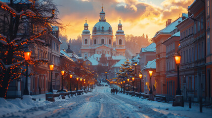 Capture the grandeur of Ljubljana, Slovenia created with Generative AI technology